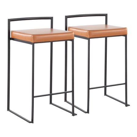 LUMISOURCE Fuji Stacker Counter Stool - Set of 2 PR B26-FUJI BKCAM2